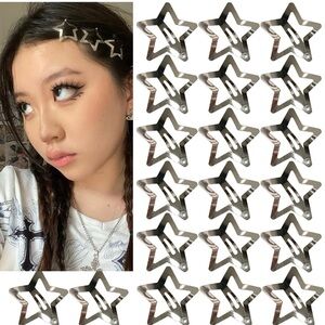 Silver Star Hair Clips